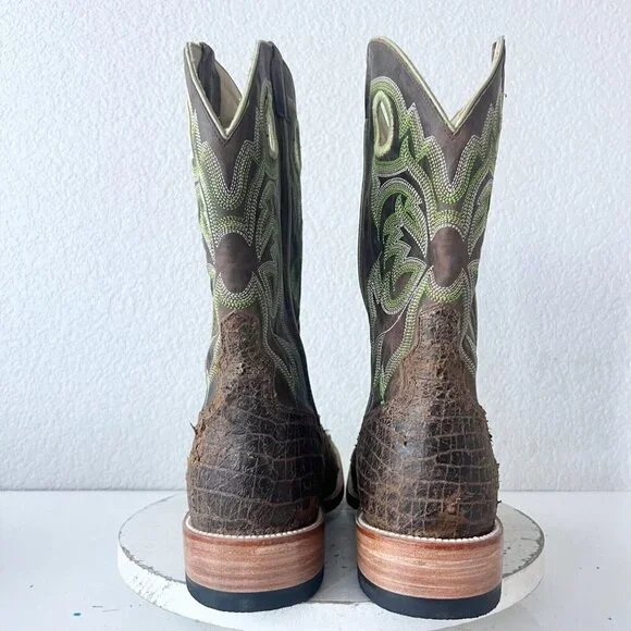 NEW Capitan CHEYENNE Mens Cowboy Boots 11D Western Square Toe Brown Leather Sole